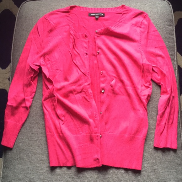 Express Sweaters - Express hot pink rhinestone cardigan.